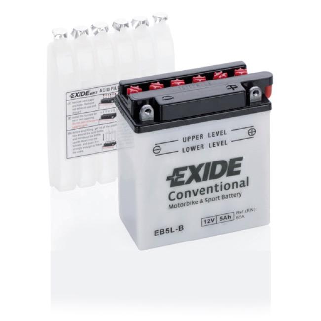 Акумулятор Мото EXIDE CONVENTIONAL 5Ah Ев (-/+) (65EN) (д120*ш60*в130) EB5L-B